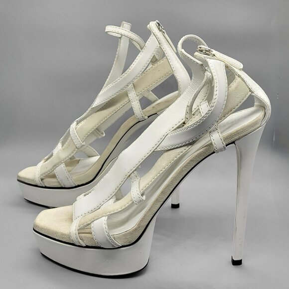 Gucci Daryl Calfskin Suede  Cage Platform Sandals - Picture 17 of 17